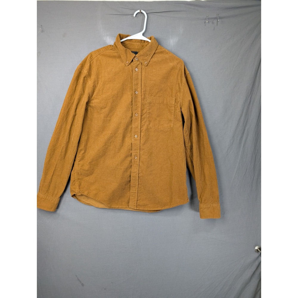 HM Regular Fit Corduroy Button Down Shirt Brown Mens Medium 8193